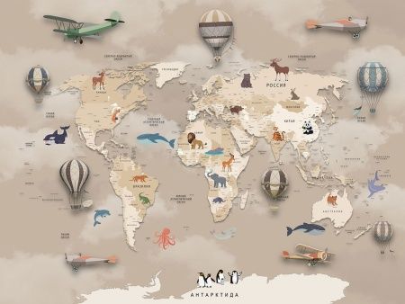 Фреска Сюжеты Карта мира арт. r_118