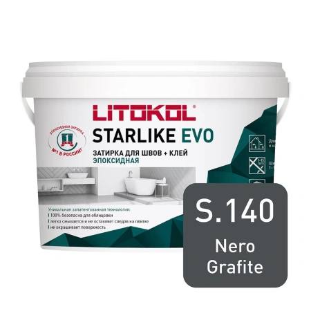 Затирка эпоксидная Litokol Starlike Evo s.140 черный графит 5 кг
